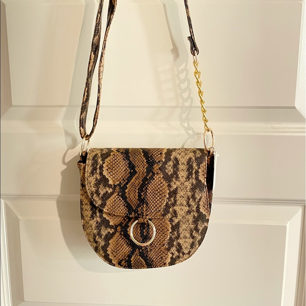 Faux Leather Animal Print Crossbody bag purse